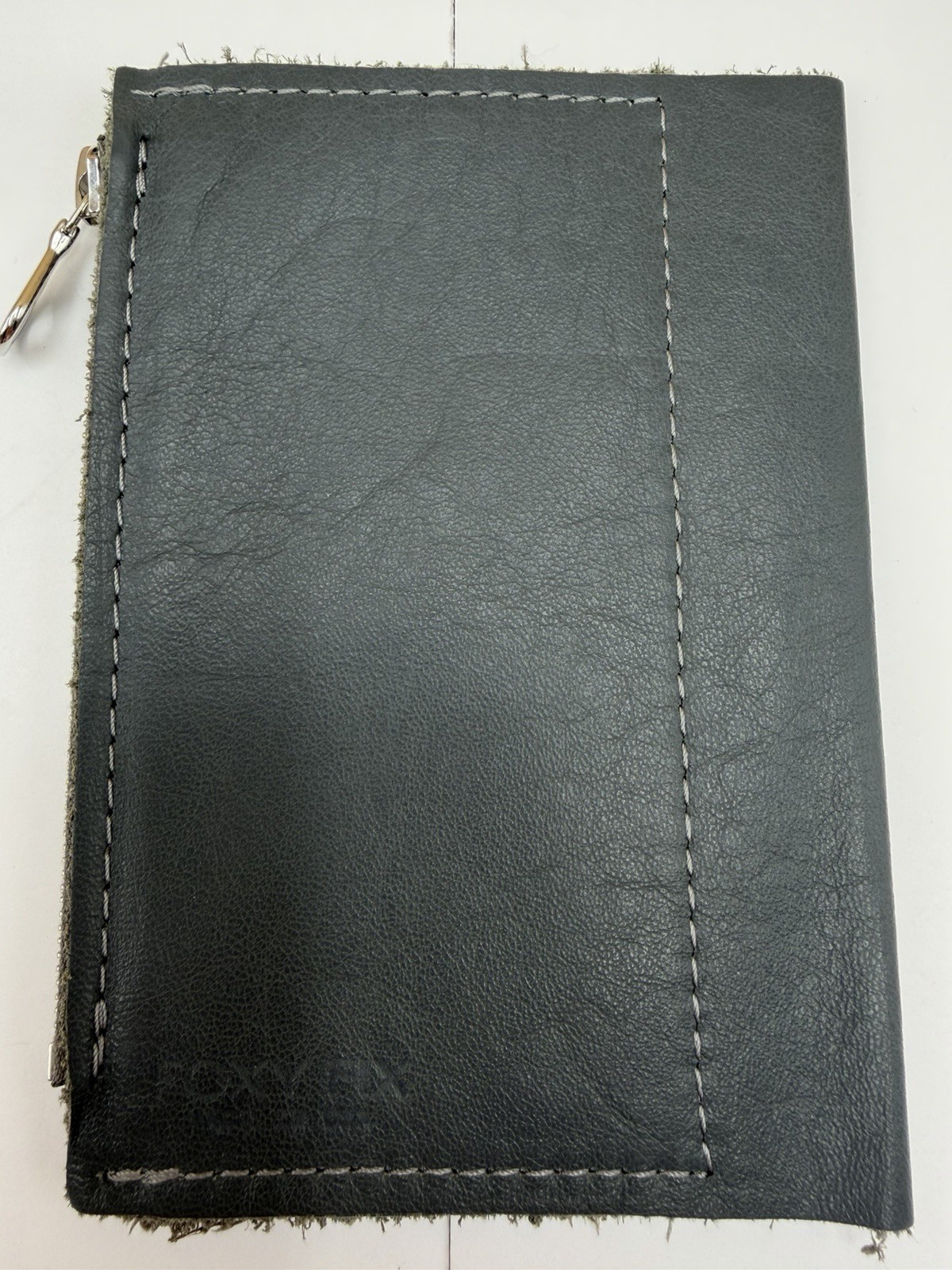 Foxy Fix Passport Leather Wallet TN Cover Gray Zip Pocket Traveler’s Notebook