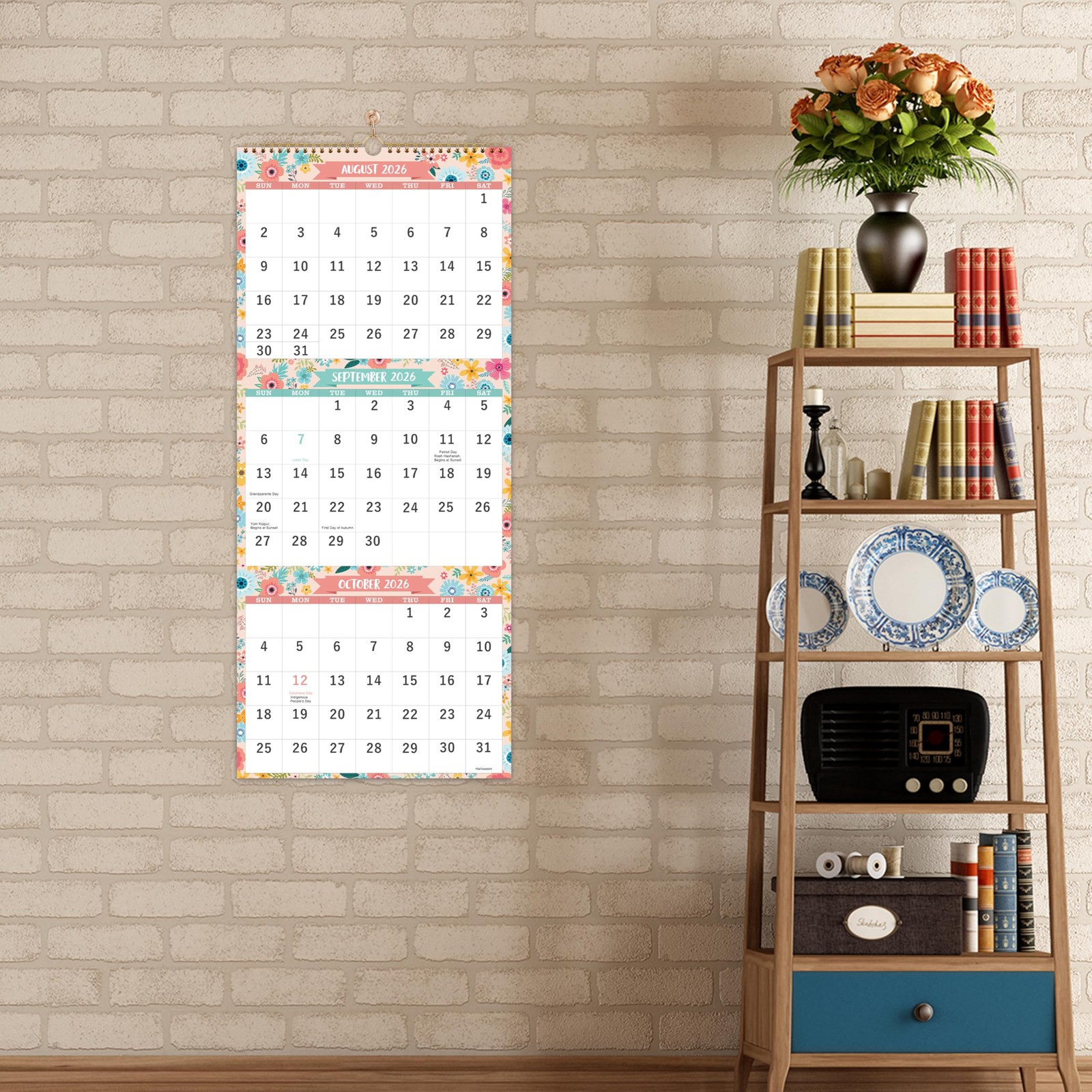 Calendar 2026-2027 – MAY 2026 – JUNE 2027, 3 Month Display Black