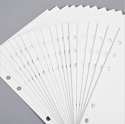 A6 Blank Refill Paper, 100 Sheets, 200 Pages, 6 Hole, 100gsm, 3.75×6.75 inch