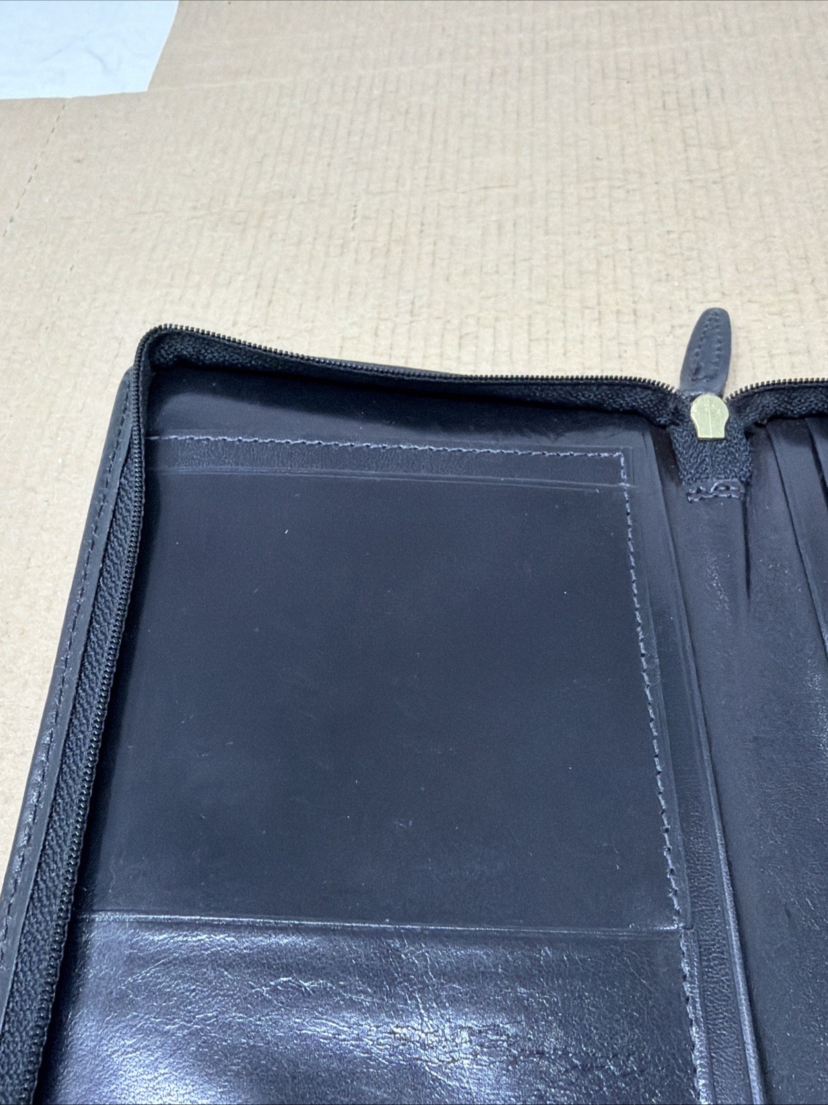Vintage Wallet Organizer Leather Black Made In USA