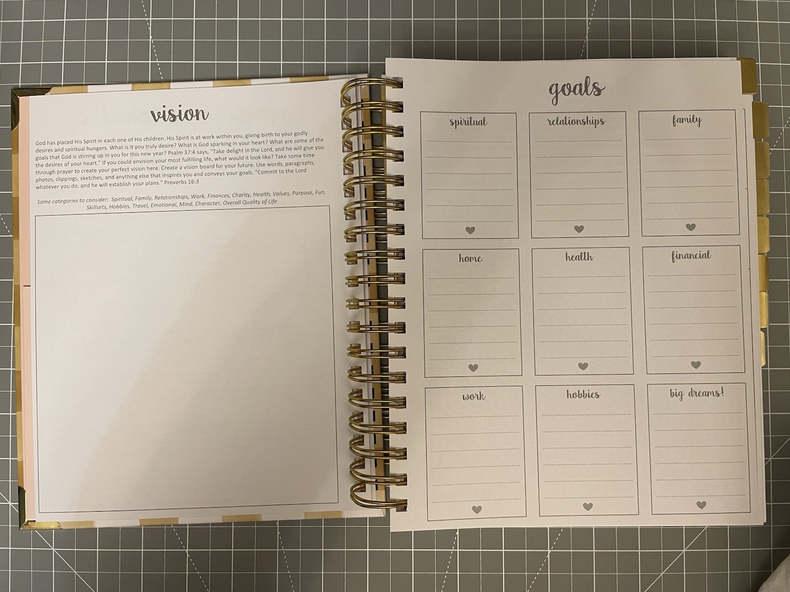 Prayerful Planner Undated Classic 7.5”x 9.5” Spiral Bound Yellow Gingham NIB