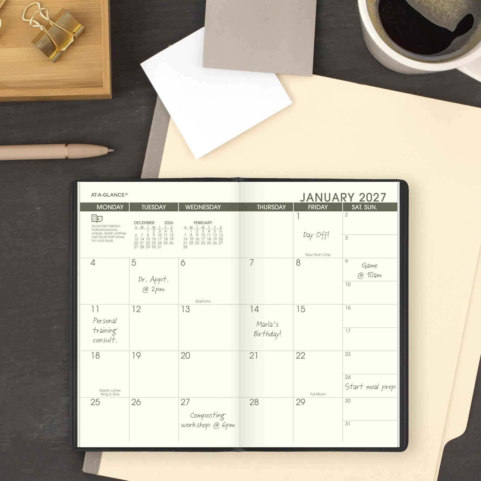 AT-A-GLANCE 2027-2028 Planner, 2-Year Monthly Planner, 3.5″ x 6″, Pocket Size