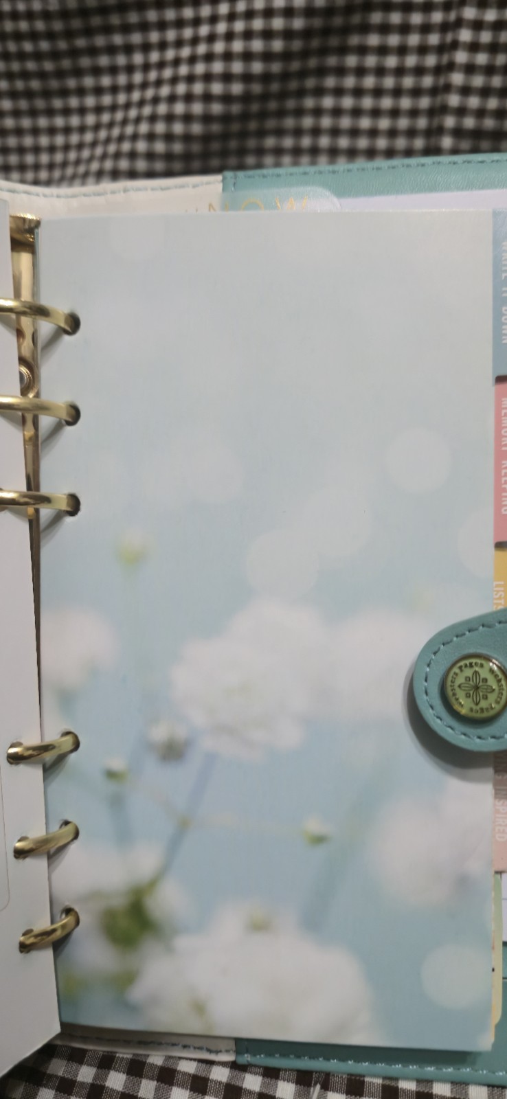 Webster’s Pages Personal Size Planner 6 Ring Binder Organizer. Turquoise. *flaw*