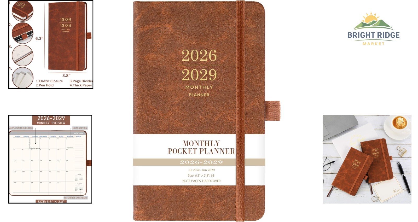 Durable Faux Leather Planner for Students and Professionals, 36 Coverage