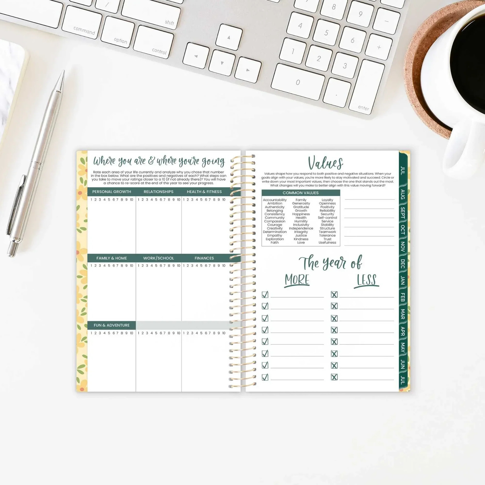 2026–27 Soft Cover Planner, 4″ x 6″ | Butter Yellow Daisies