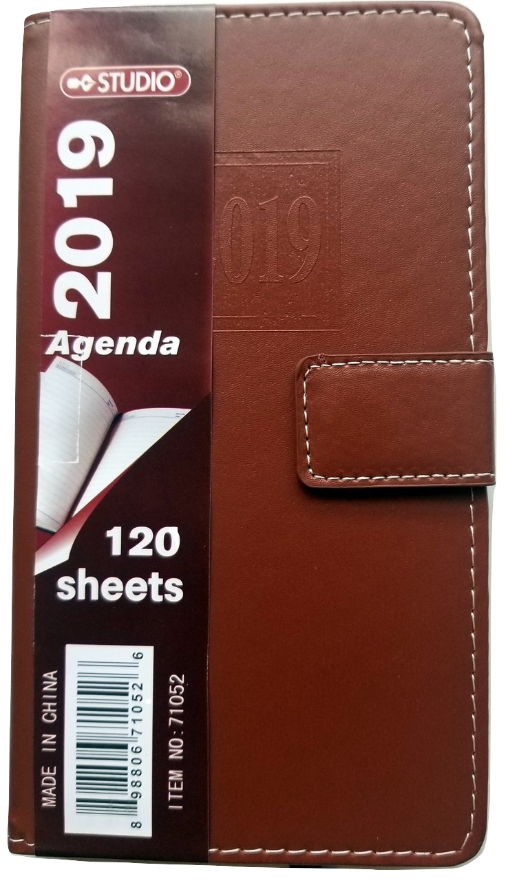 2019 Monthly Agenda,Diary & Address book with magnetic snap closure 4 in x 7 in
