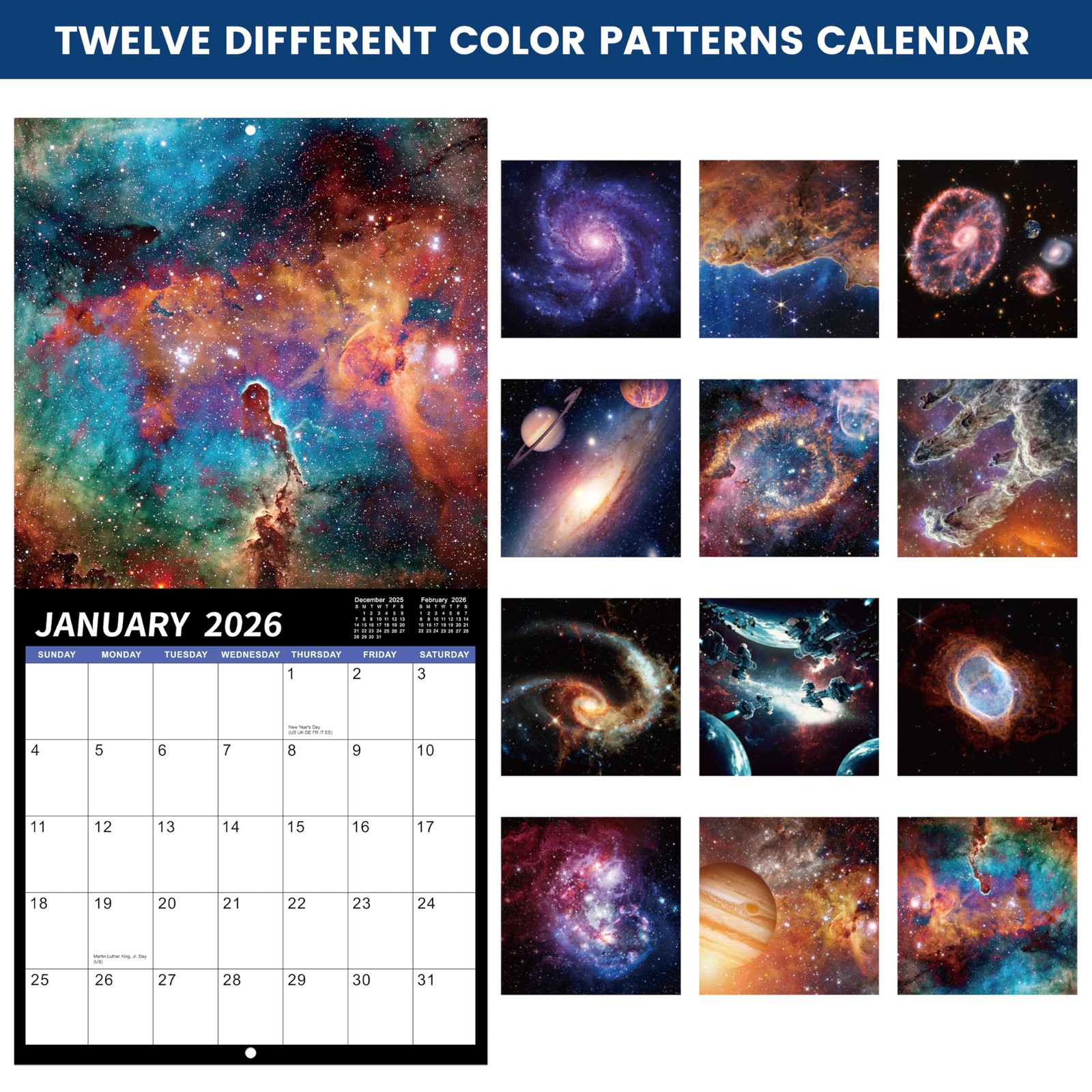 2026 Wall Calendar – 2026 Calendar, 12 12 inch x 12 inch, ‎Multicolored
