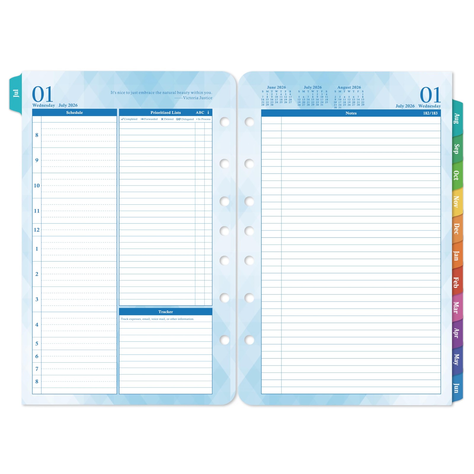 2026-2027 Planner Refills Jul 2026 – Jun 2027, Two Pages Per Day Daily & Monthl