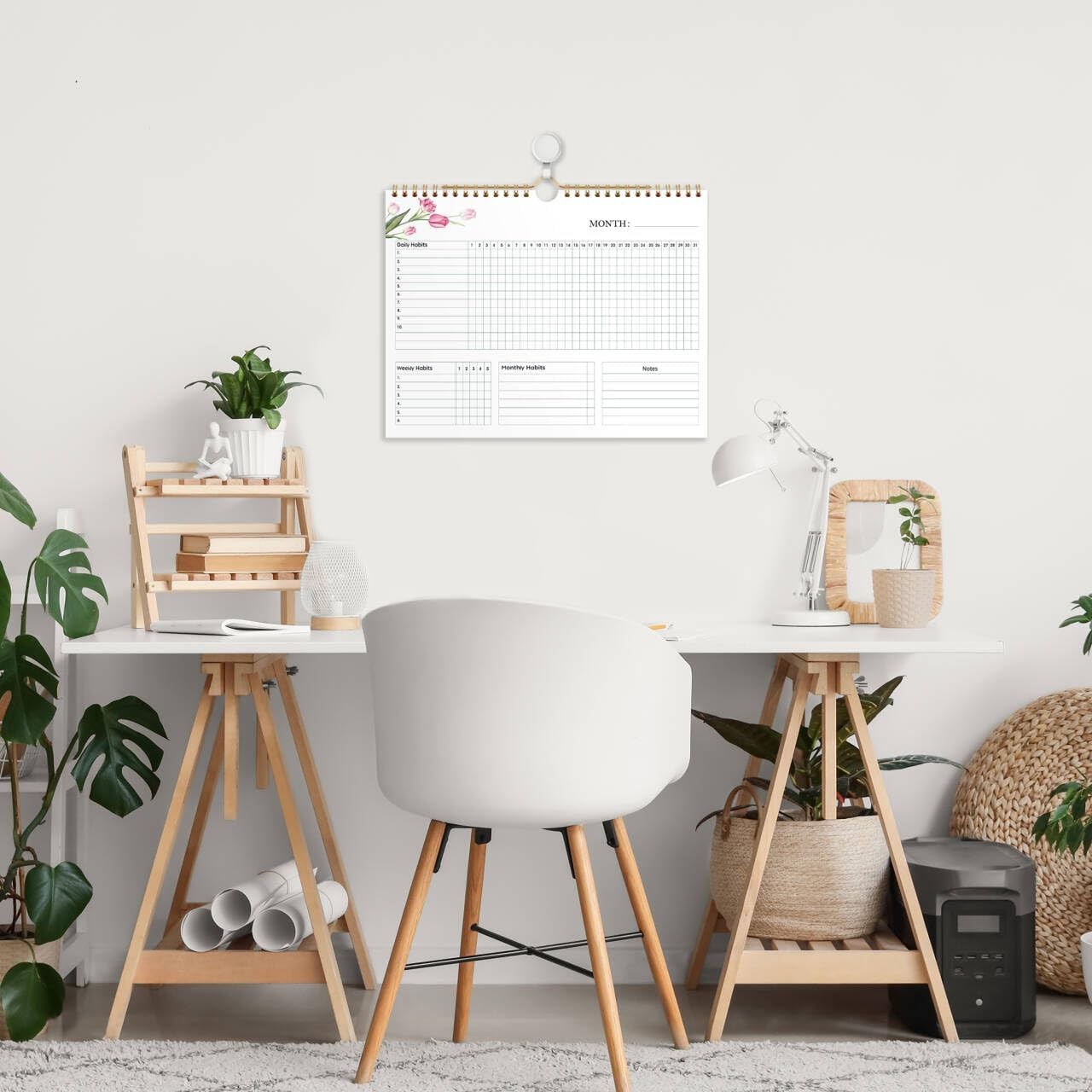 Habit Tracker Calendar – 12 Months Undated Daily Planner, 8″x10″, Weekly & Month