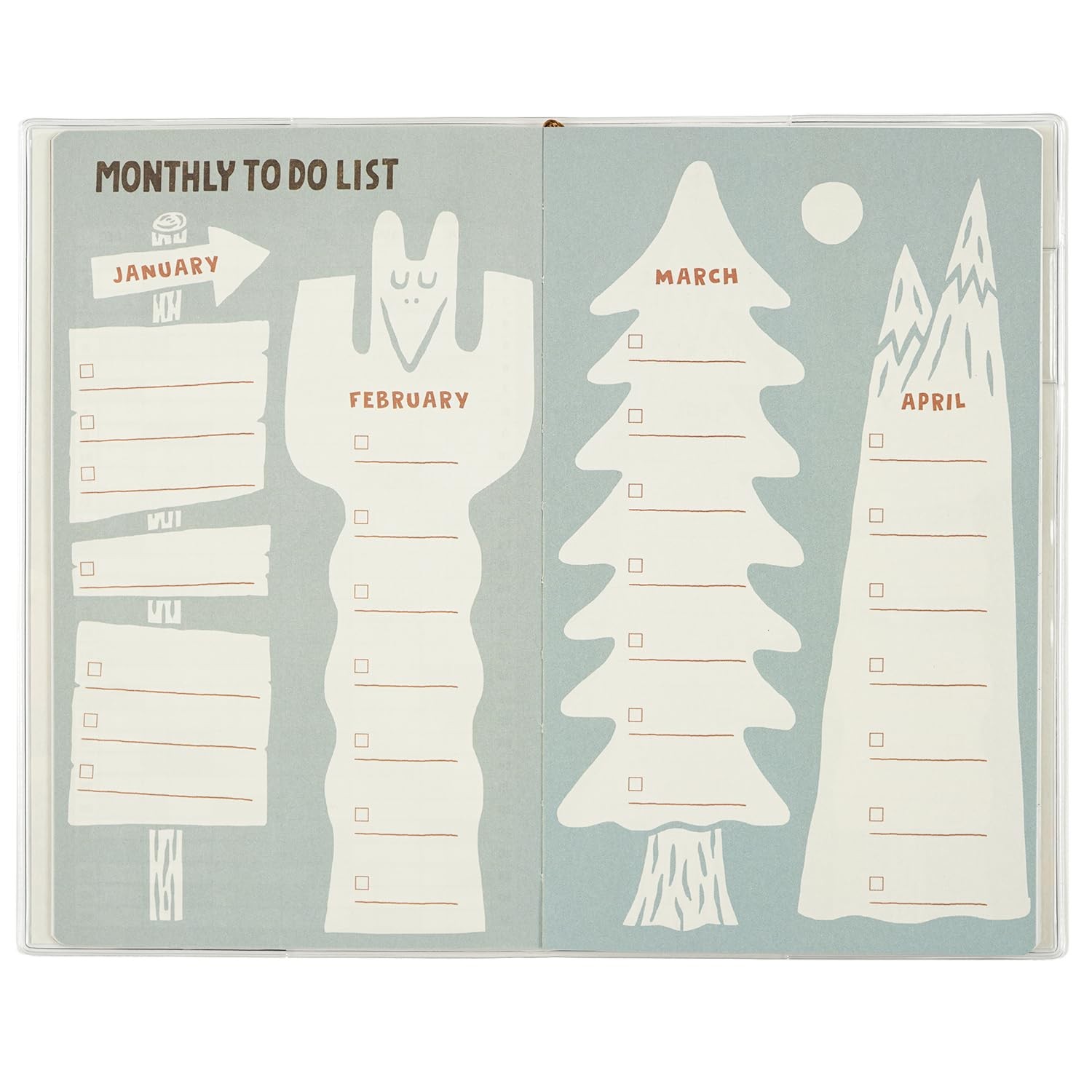 Okataoka Notebook 2025 B6 Slim Monthly Soft Cover Pizza CD-1341-OK (Starting in