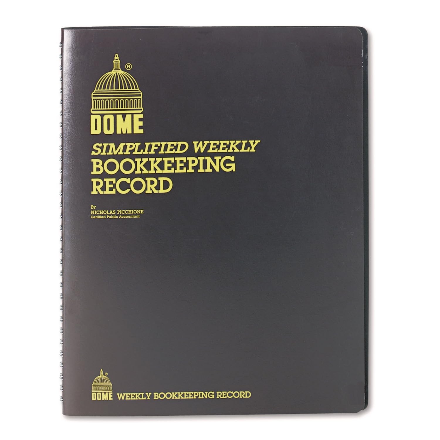 Dome 600 Bookkeeping Record, Brown Vinyl Cover, 128 Pages, 8 1/2 x 11