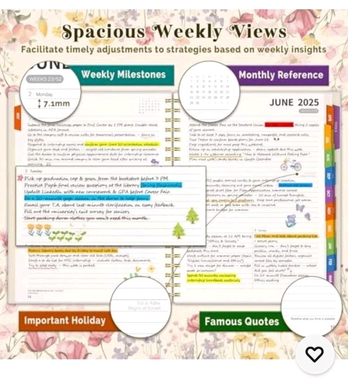 8.5 x11 Academic Planner 2025-2026, June 2025 – Dec 2026 Weekly and Monthly Plan