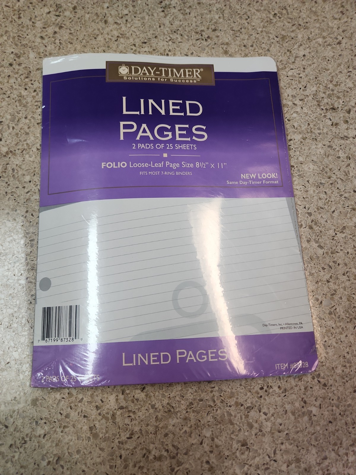 Day-Timer Lined Pages 2 Pads 25 Sheets Folio Loose Leaf Page 8.5x 11″
