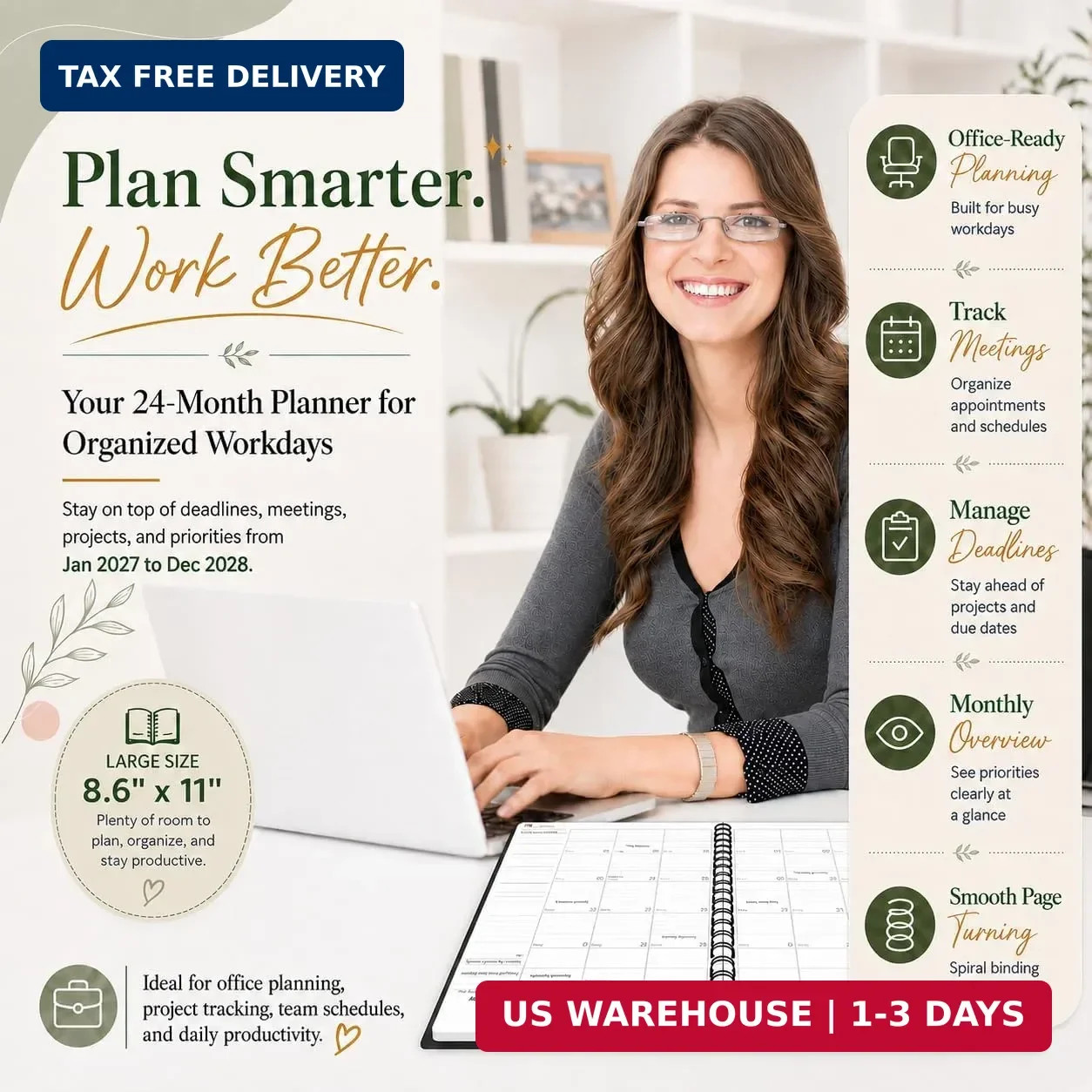 2027-2028 Monthly Planner, Jan 2027-Dec 2028, A4 2027 – Dec Black