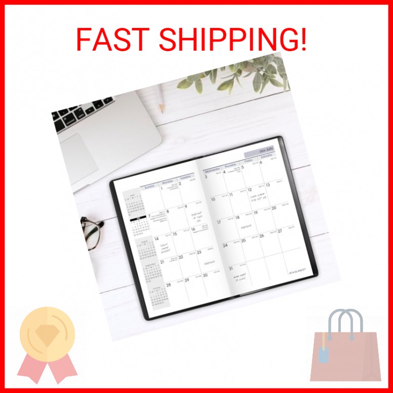 AT-A-GLANCE Planner 2024-2025 Academic, Monthly Pocket Planner, 3-1/2″ x 6″, Fle