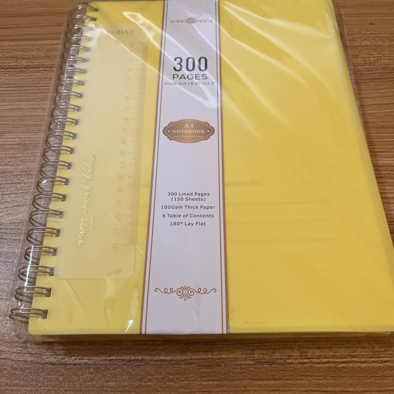 300 Lined Pages(150 Sheets) 100 GSM Thick Paper 6 table ofContents 180deg Flat