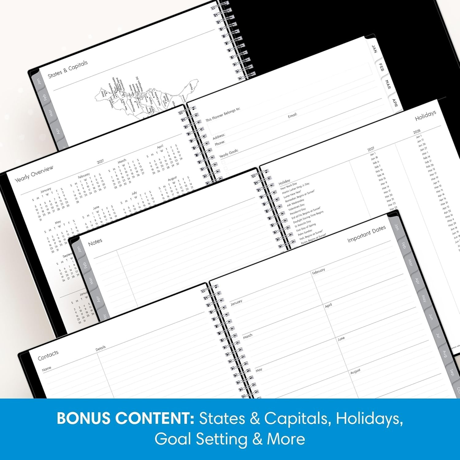 Blue Sky 2027 Weekly and Monthly Planner Calendar, Includes January 2027 – Decem