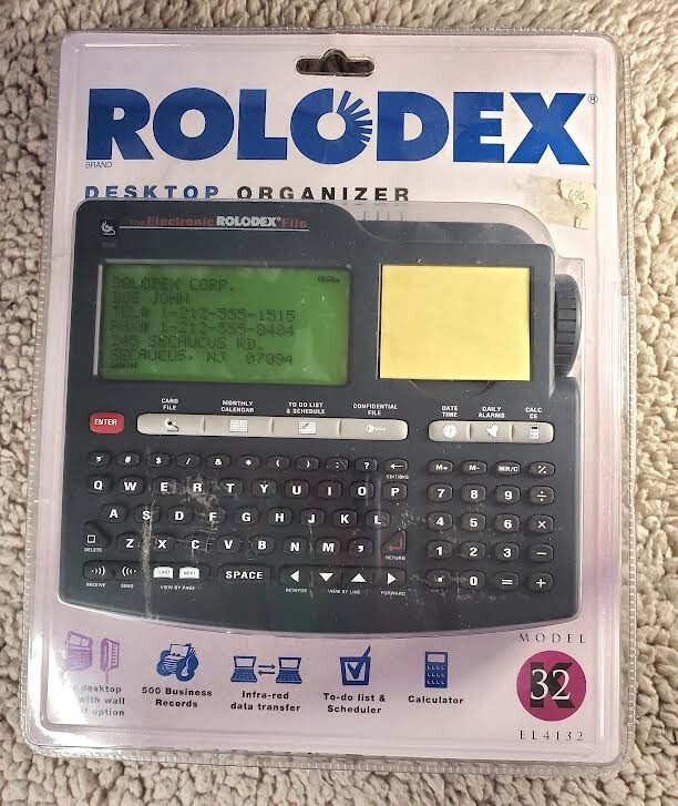 Vintage Rolodex 32K Desktop Organizer Electronic Rolodex File EL4132 NOS 1994