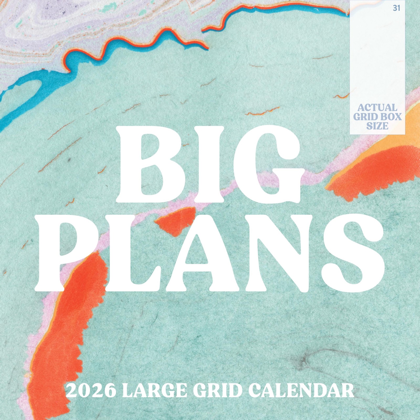 Large Grid 2026 Calendar | 2026 Wall 12 x 24 inches, Grid: Big Plans