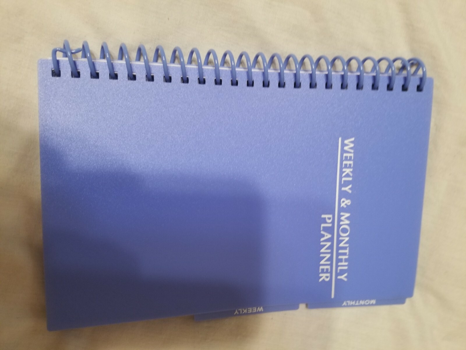 Weekly monthly planner and addresses plastic cover blue with paper no certain ye