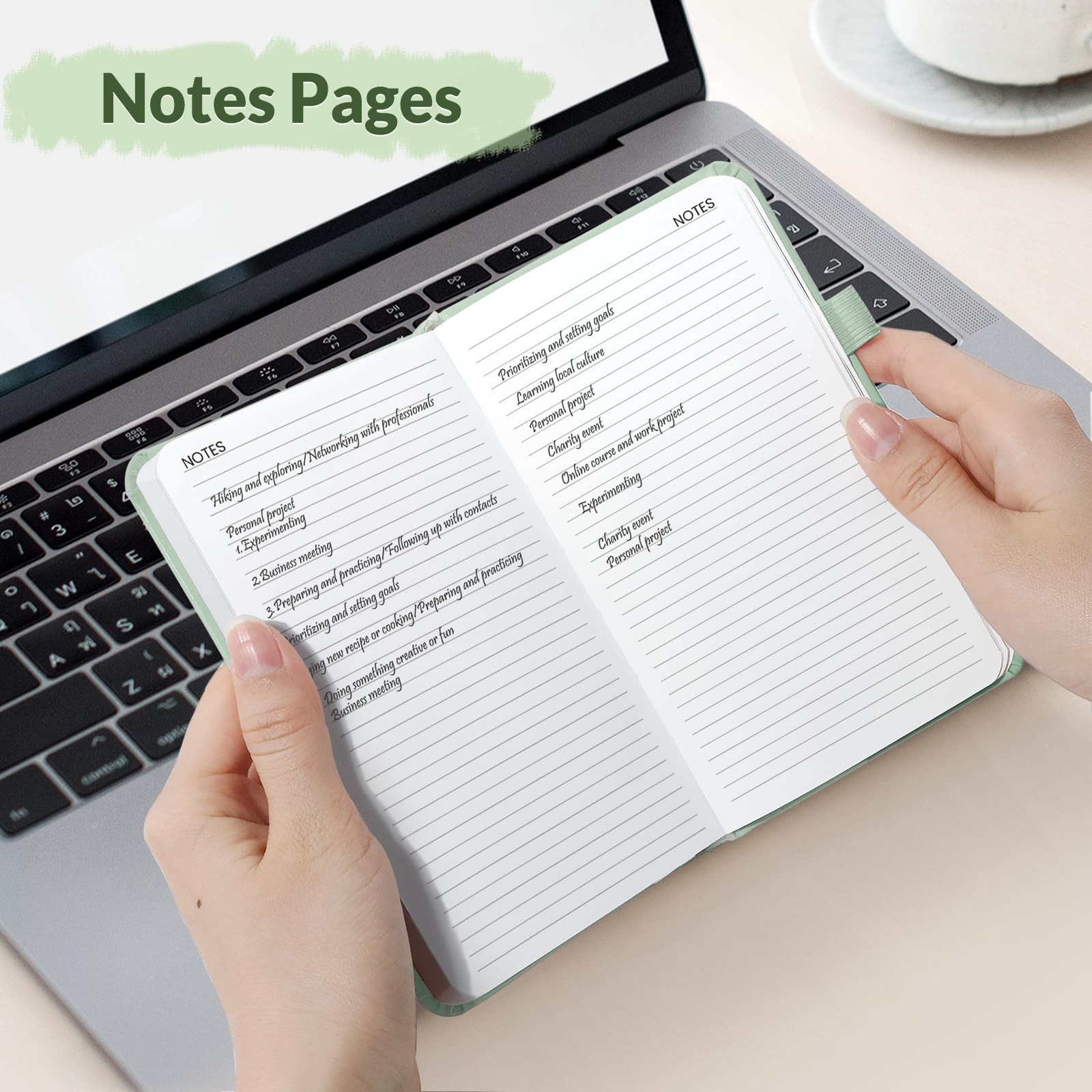 SUNEE 2026 Pocket Weekly Planner 3.5″x6″ Hardcover 12-Month Notes Sage Green