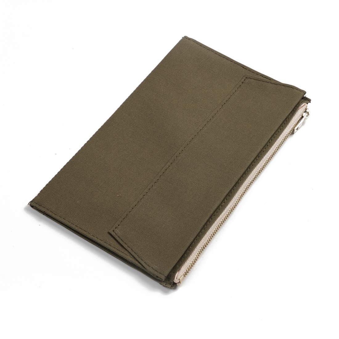 Moterm Canvas Zipper Pocket for Travelers Standard Size, Canvas-Olivegreen