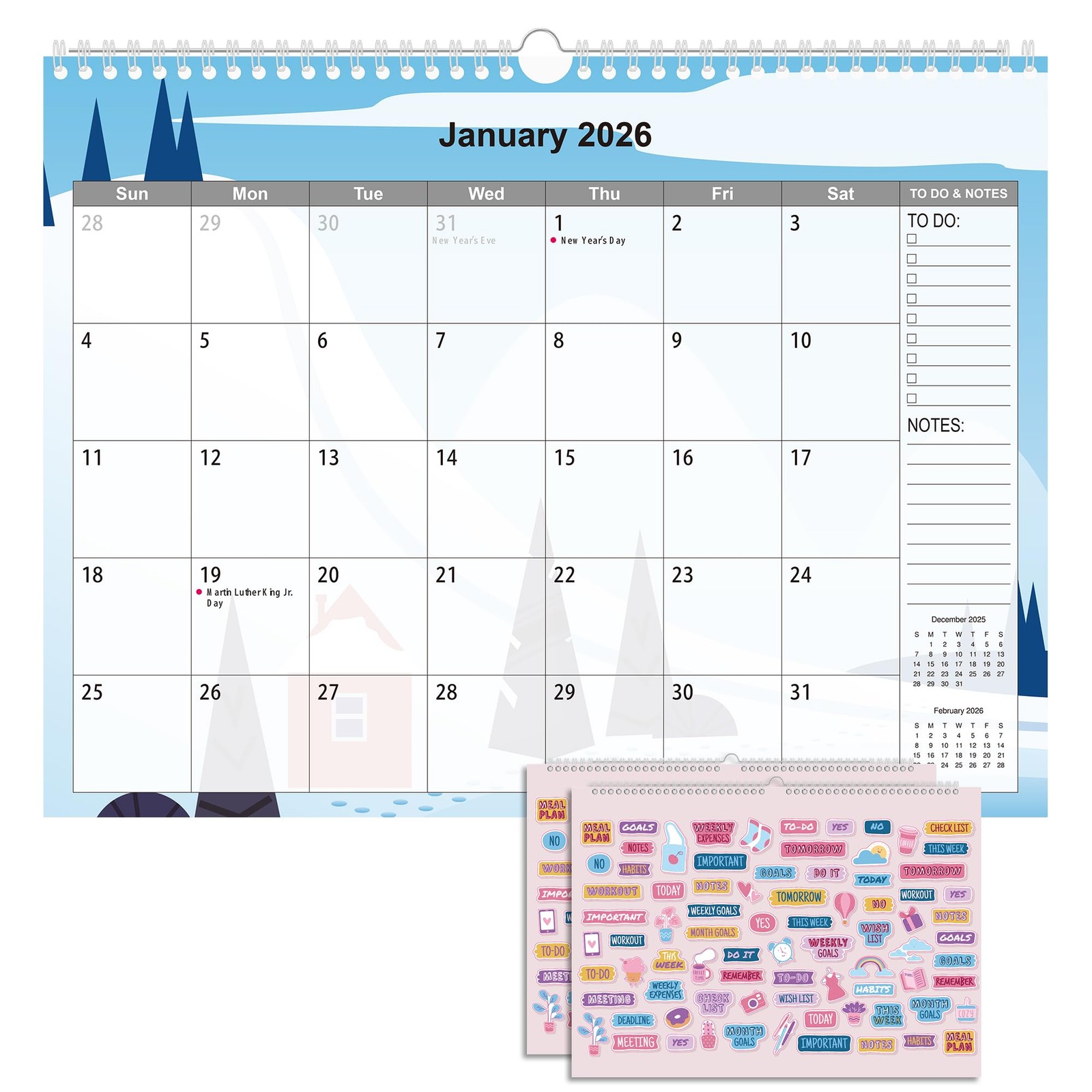 Calendar 2025-2026, Wall From July. 2025 – Dec. 2025-2026