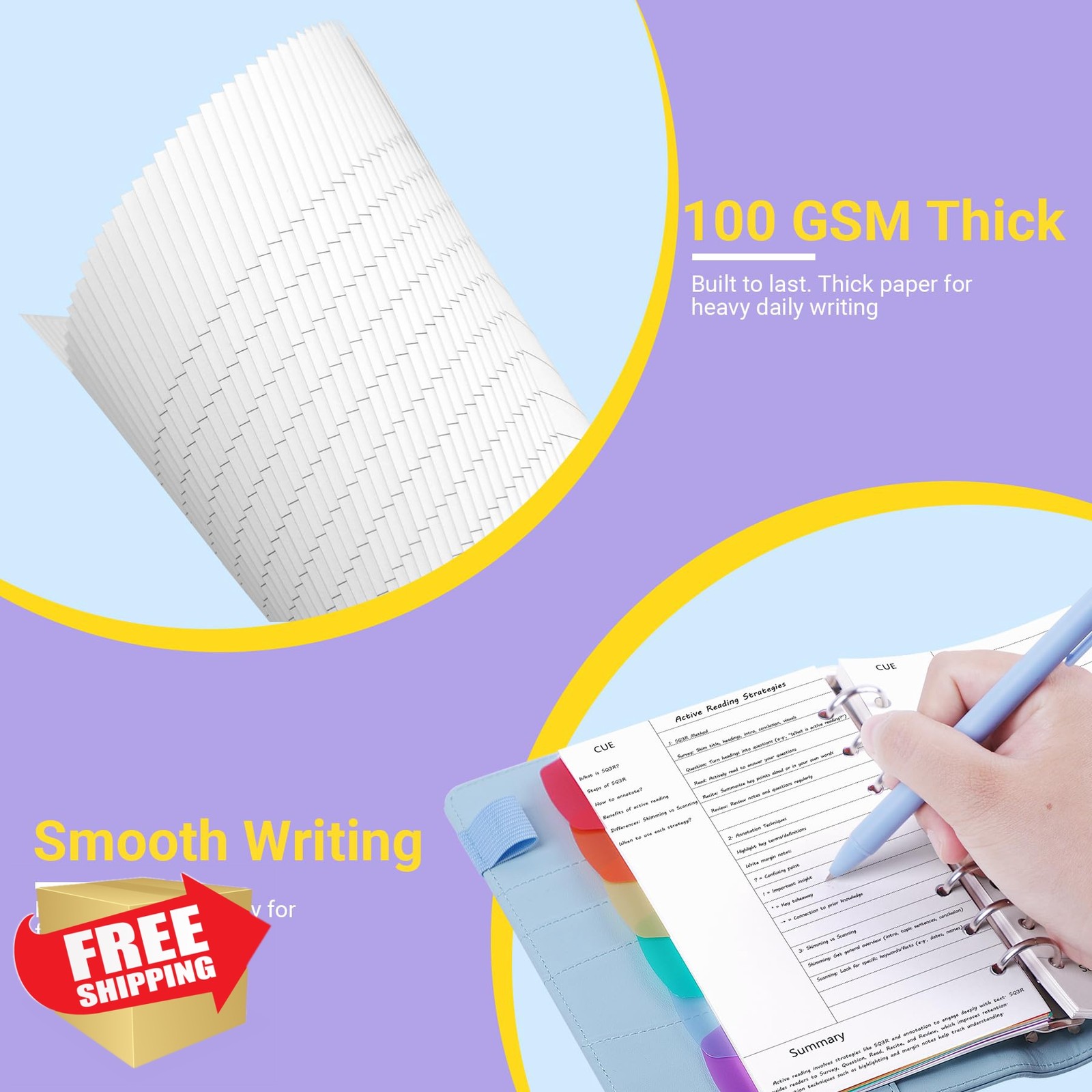 Antner Cornell Notes Refill Paper 135 Sheets