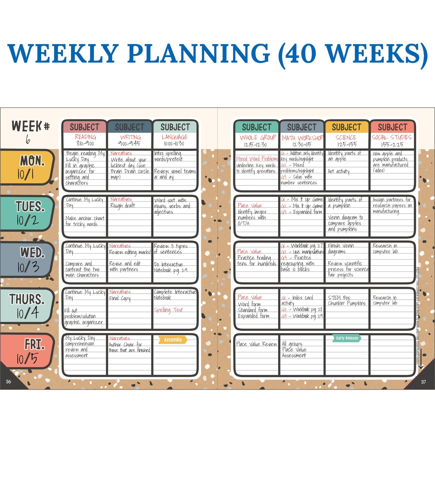 Carson Dellosa We Belong Teacher Planner 2026-2027, Undated 8″ x 11″ Lesson P…