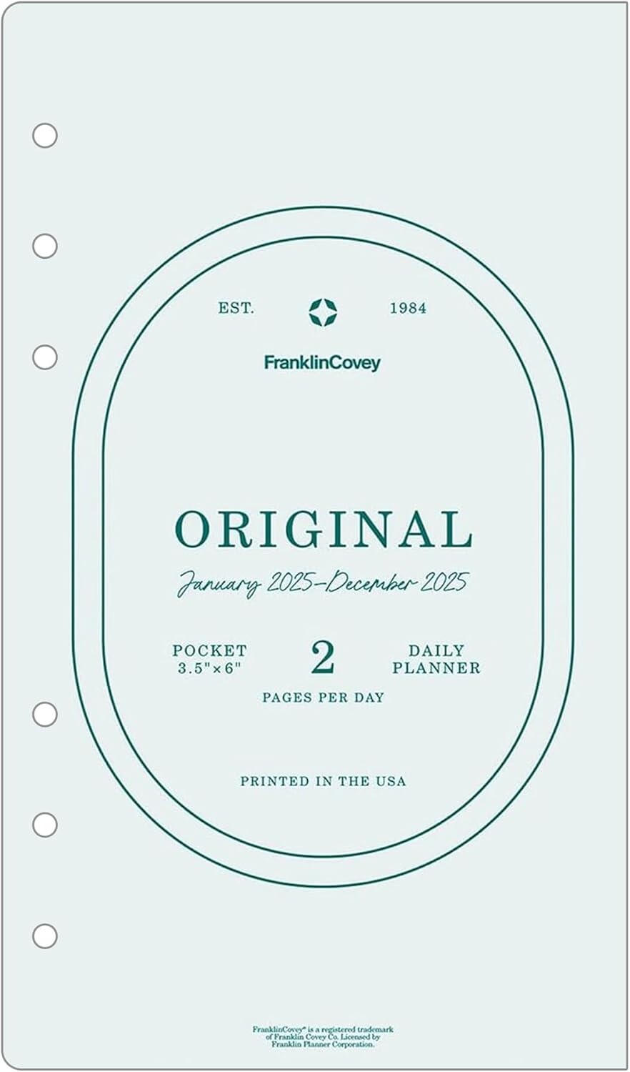 2025 Pocket Size Planner – Two Pages Per Day with Quotes for Daily Motivation