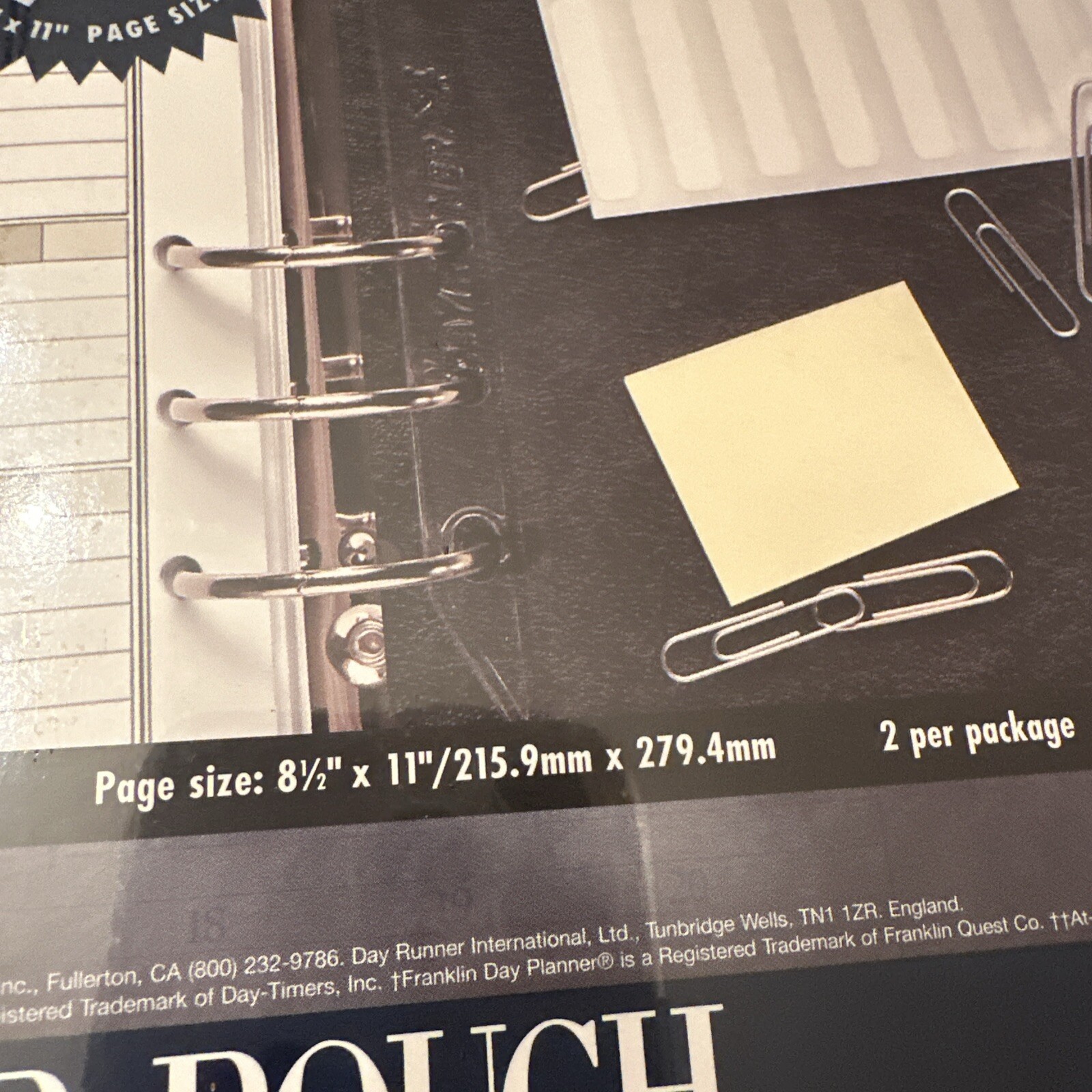 Day Runner Zip Pouch #8190 2 Per Pkg Page Size 8 1/2” X 11” New Lot Of 2