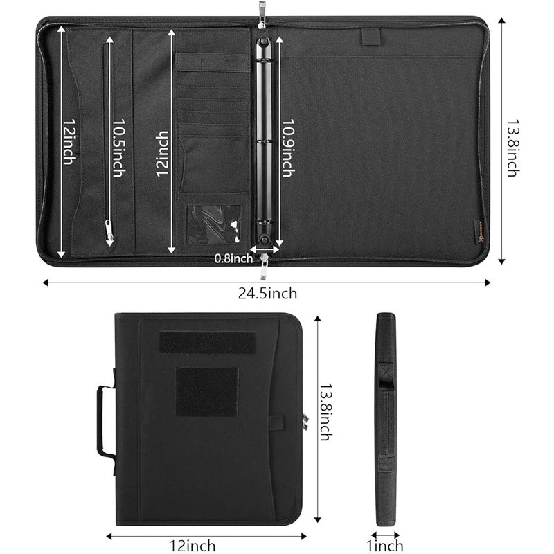 Tactical Military Planner Oxford Cloth Organizer W/ Zippered Closure & Binder US