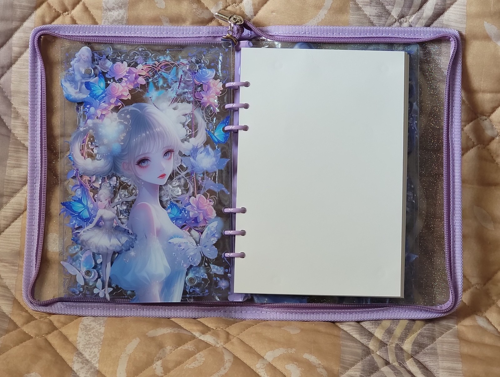 Virgo Zodiac Themed A5 Shaker Notebook with Waterproof Purple Protector Cover