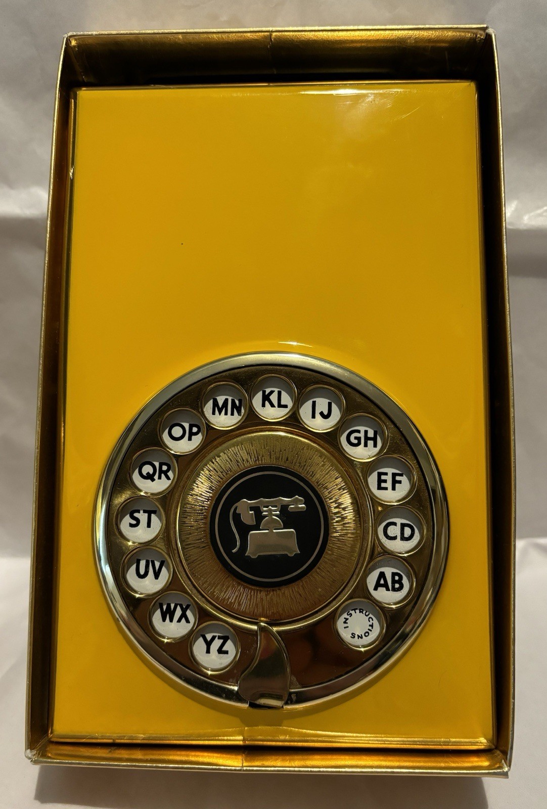 1950s Rare YELLOW DIALPAD BY STRATTON MADE ENGLAND MECHANICAL ADDRESS BOOK MIB