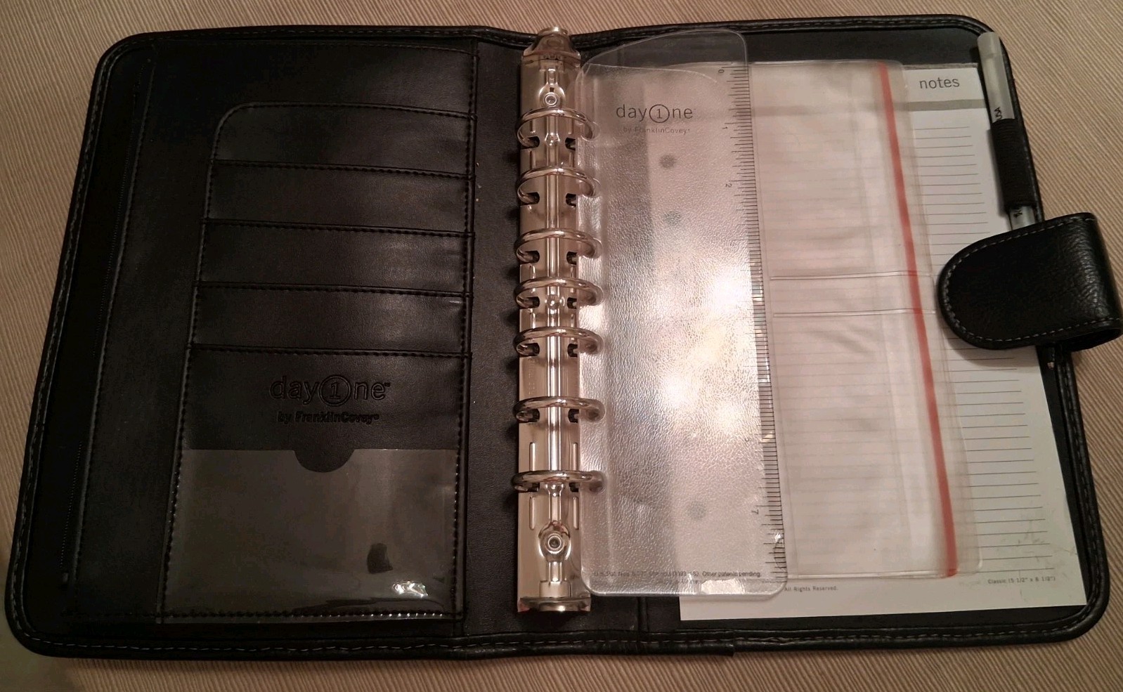 Franklin Covey Day One BLACK 1″ Ring Binder Planner 7.5″ X 10″ See Description