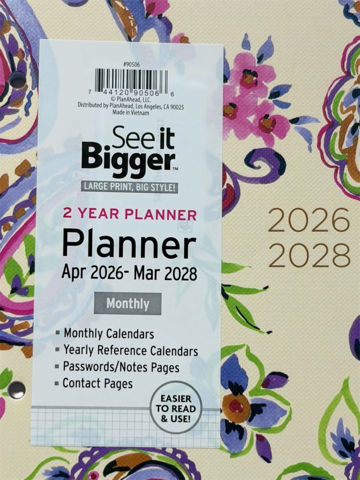 See It Bigger Plan-Ahead 2 Year Monthly Large Planner (Apr 2026 – Mar 2028)