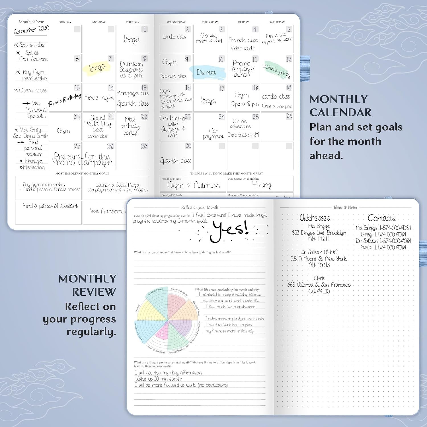 Legend A5 Undated Weekly Planner – Stylish Goal Planner Journal in Periwinkle