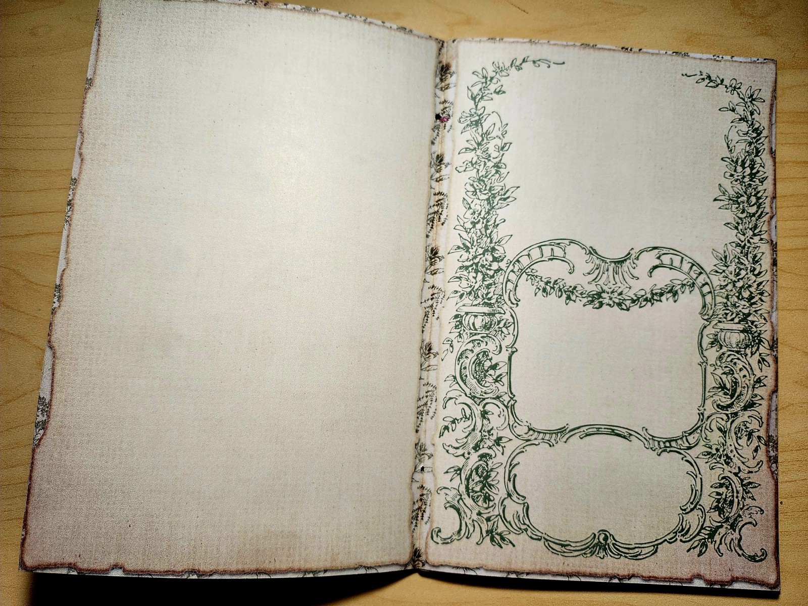 Junk Journal Booklet “BOTANY” Handmade Botanical Wildflowers Lg 8.5″x5.5″ 40pgs