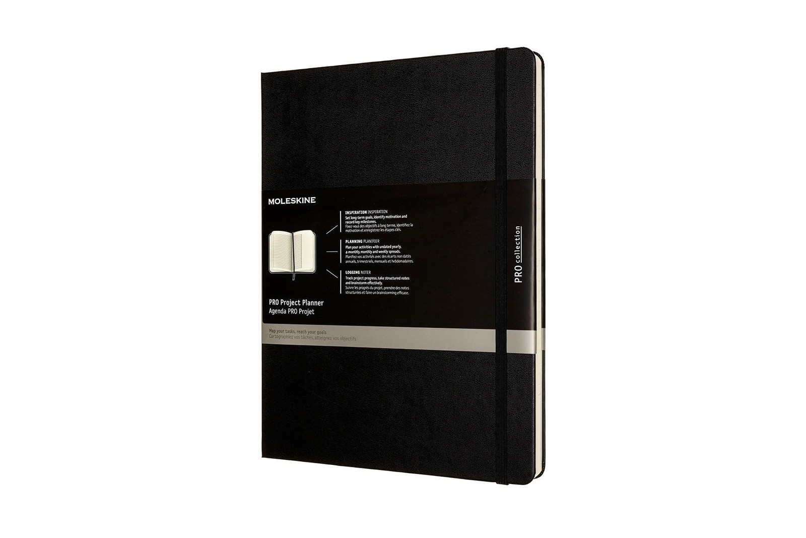Moleskine PRO Project Planner, Hard Cover, XL (7.5″ x 9.5″) Black, XL, Black