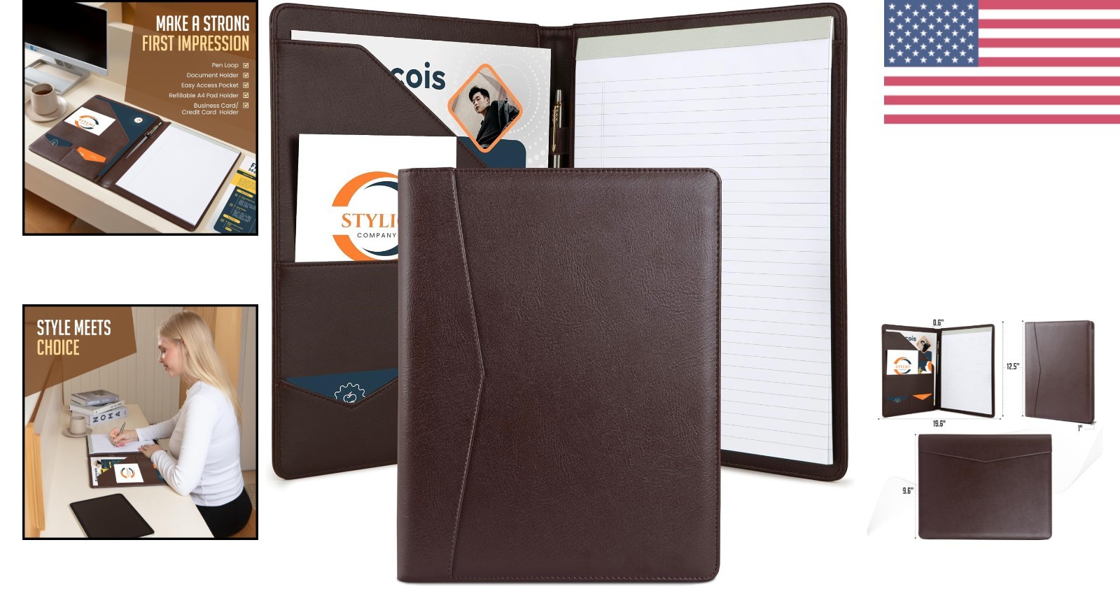 Compact Faux Leather Padfolio – Ideal for Interviews and Business Proposals