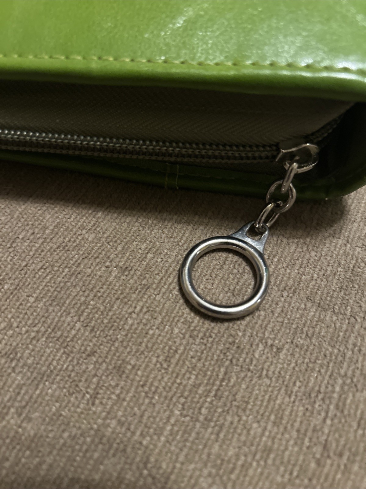 Franklin Covey Classic Zipper Planner Ring Binder Genuine Green Leather 7 Rings
