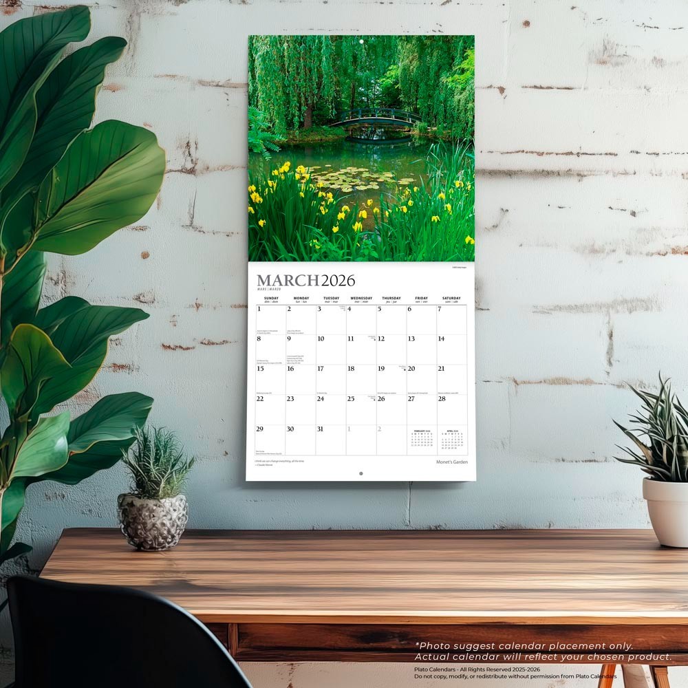 Monet’s Garden | 2026 12×24″ (Hanging) Monthly Square Wall Calendar