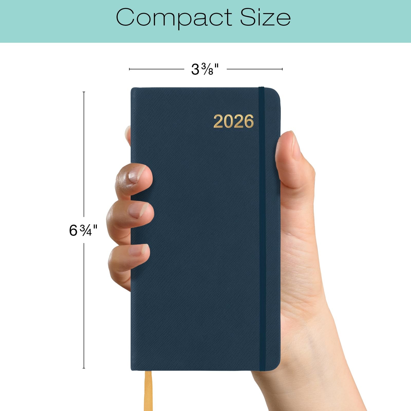 2026 Textured Cover Weekly Monthly Pocket Planner/Pocket Calendar, 6.75″x3.4″…