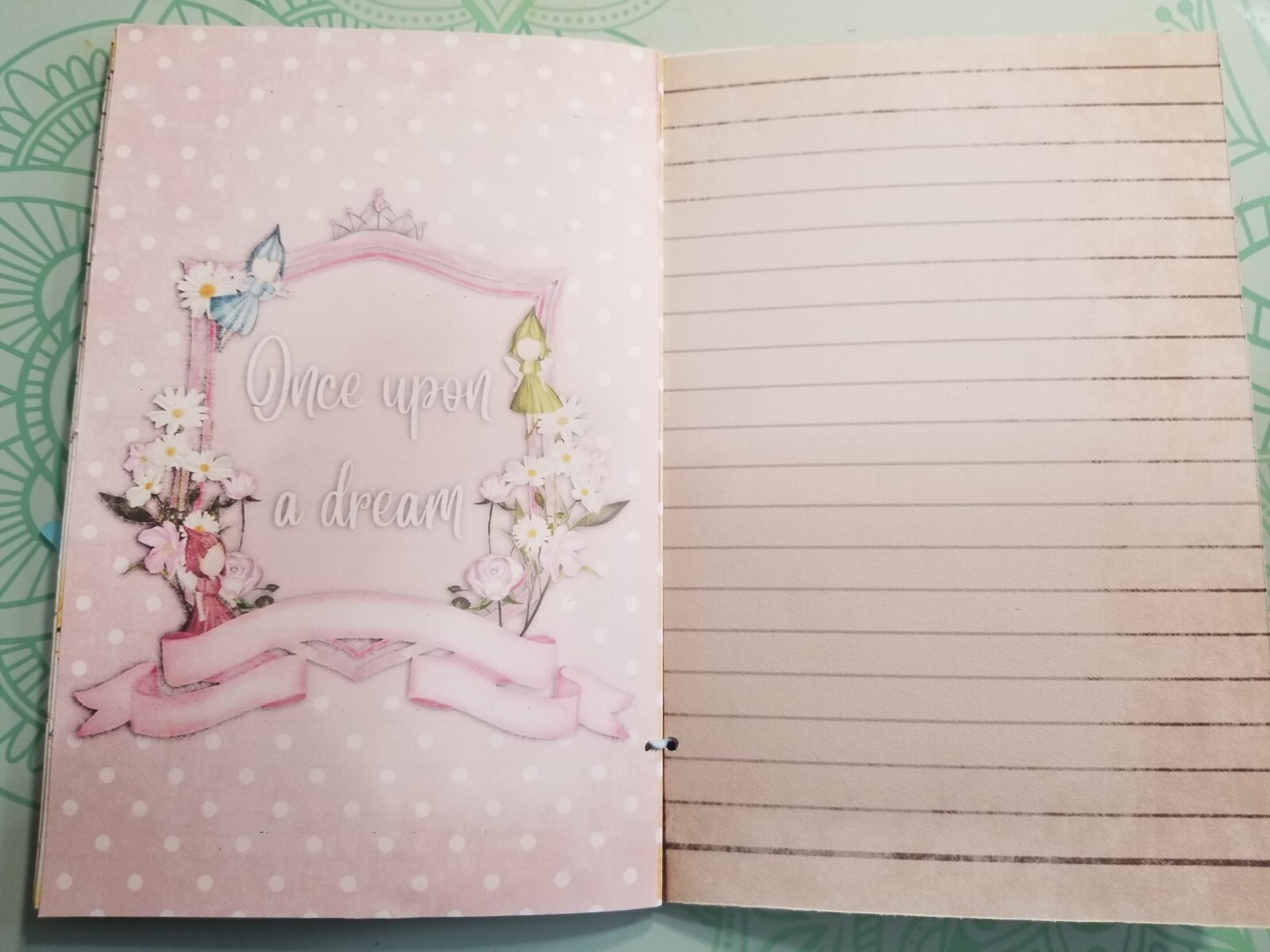 Junk Journal Blank Booklet “PRINCESS TALES” HANDMADE LG 8.5″x5.5″ 40pg
