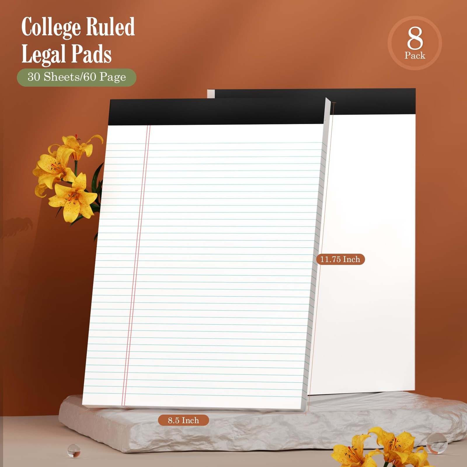 Note Pads 8.5 x 11 Legal Pads 8 Pack Writing Pads Notepads Narrow Ruled Pads …