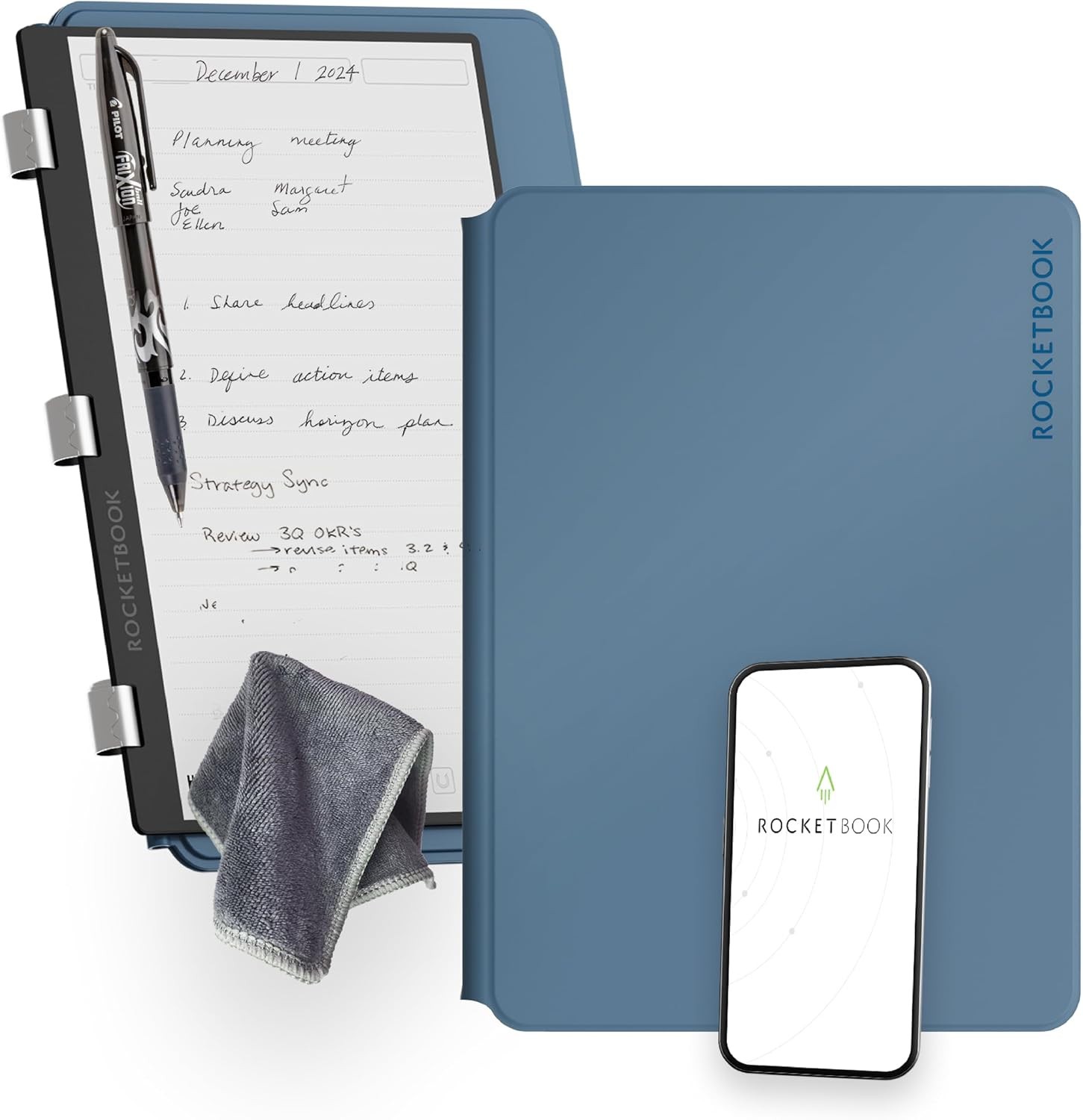 Rocketbook Pro 2.0 Reusable Professional Smart Notebook Letter Size 8.5×11 Blue
