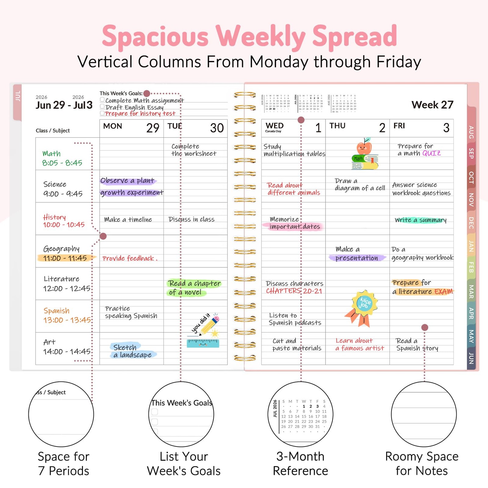 Teacher Planner 2026-2027, Academic Planner 2026-2027, Jul 2026 – Jun 2027, 8…