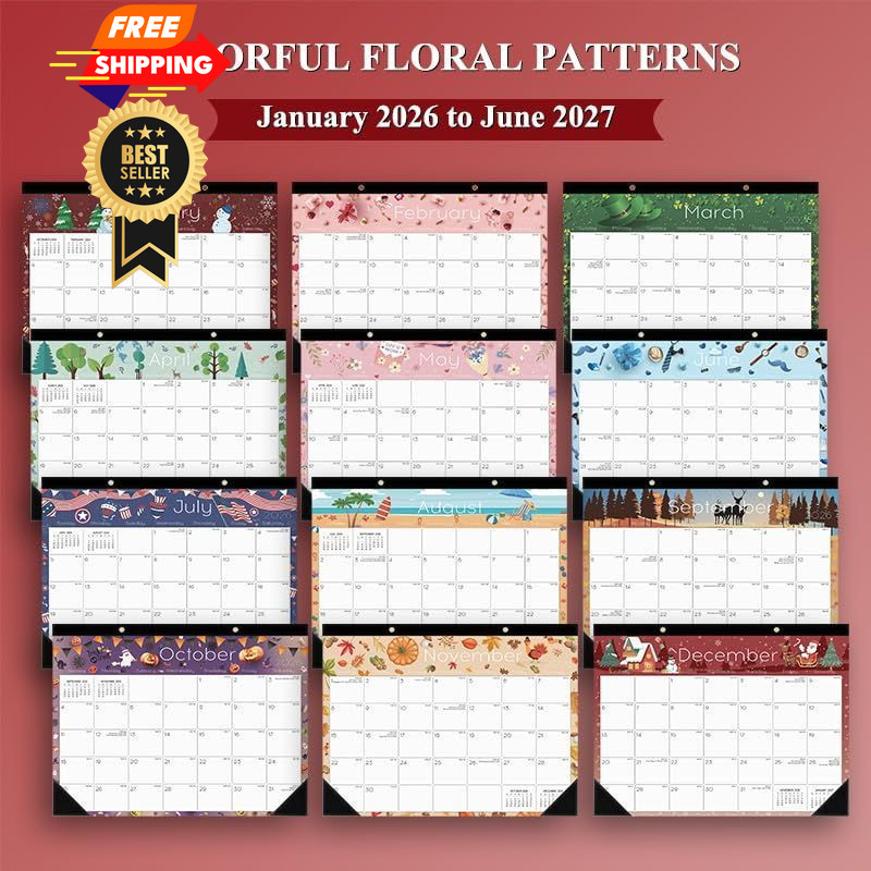 Ymumuda Desk Calendar 2026-2027 Wall 17×12″ – Calendar, H-Holiday