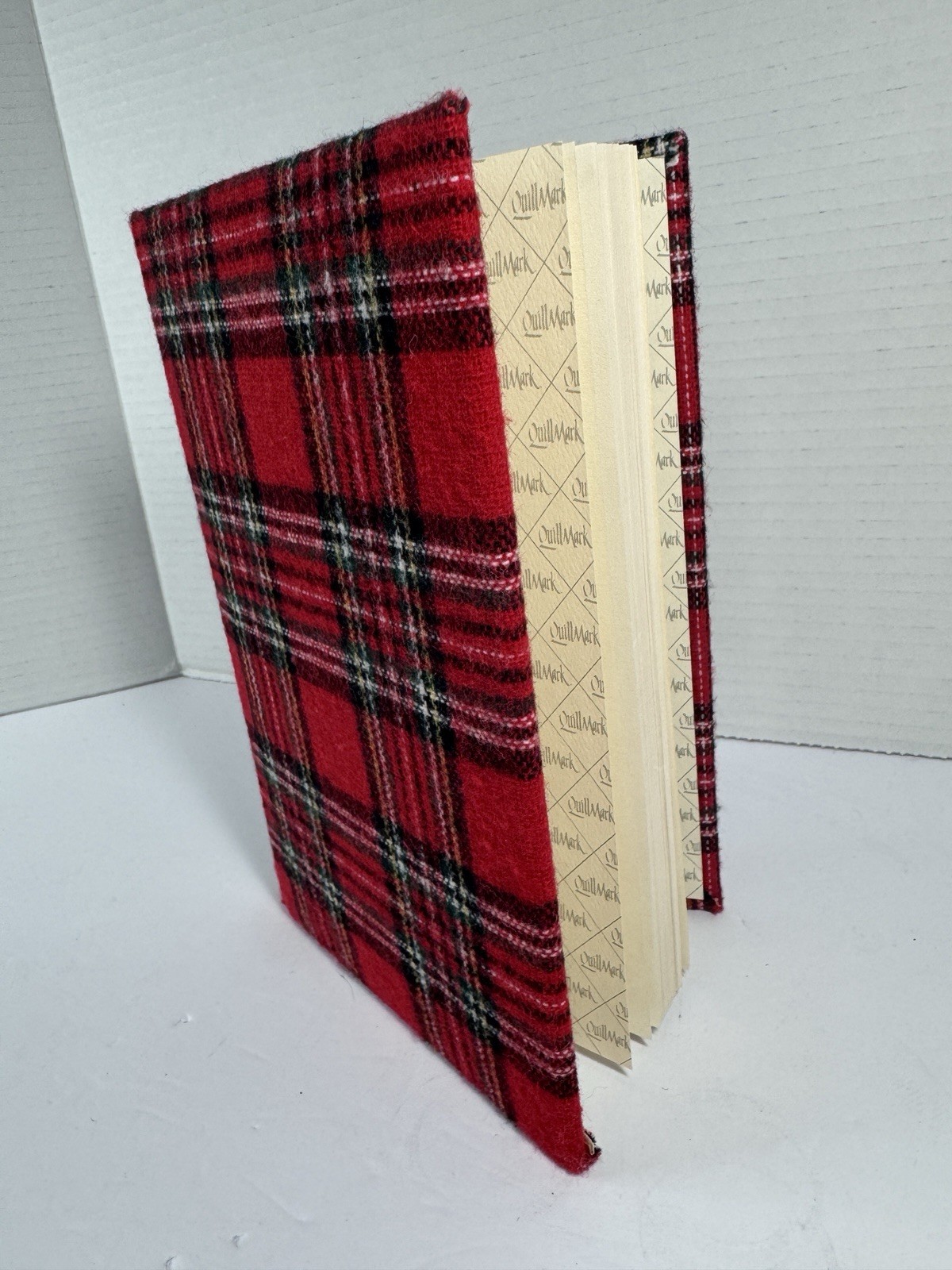Vintage 1989 Red Plaid Flannel Quill Mark Journal USA Unused