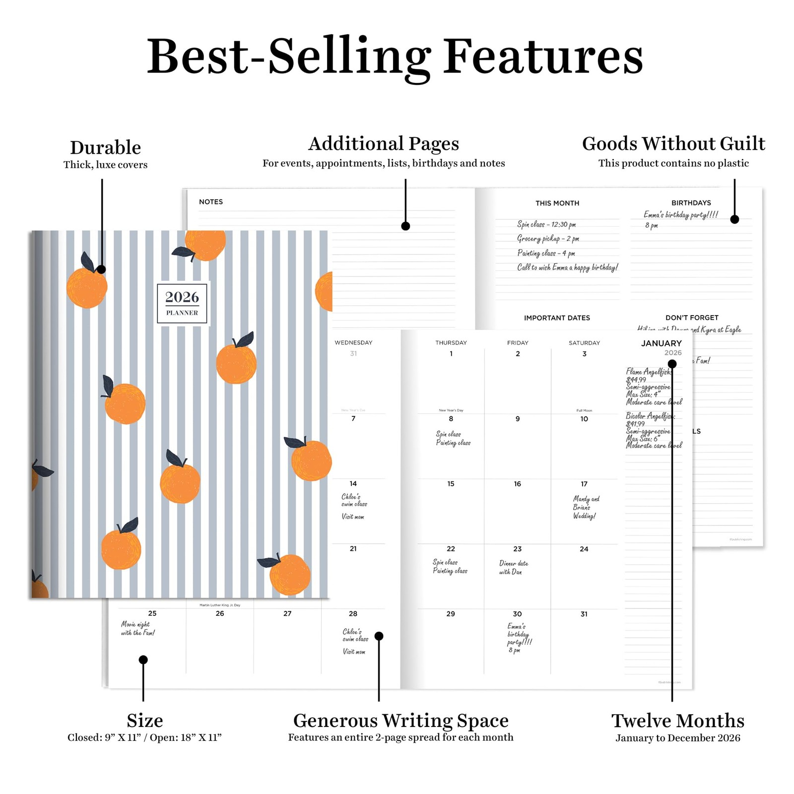 TF Publishing 2026 Seriously Citrus Large Monthly Large,